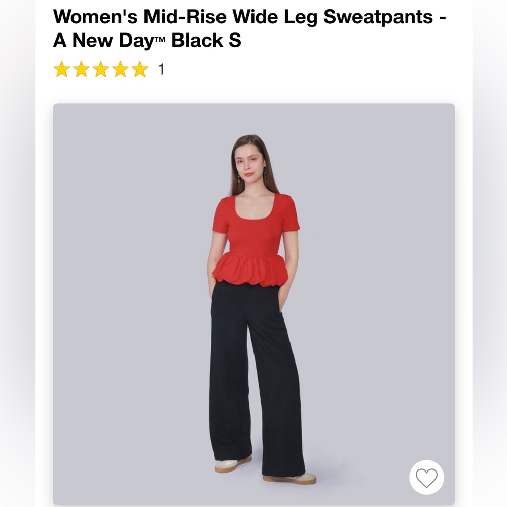 A New Day Women’s Black Wide Leg Sweatpants NWT SIZE S